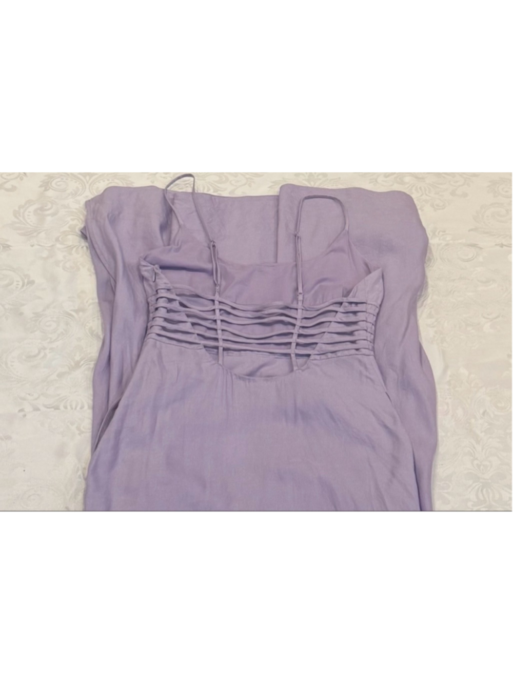Jonathan Simkhai Prudence Pintuck Lilac Silk Maxi Dress Size M - Picture 7 of 7